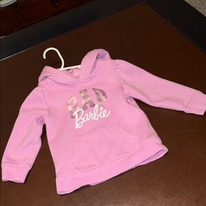 GAP Pink Barbie Logo Hooded Sweatshirt for Kids